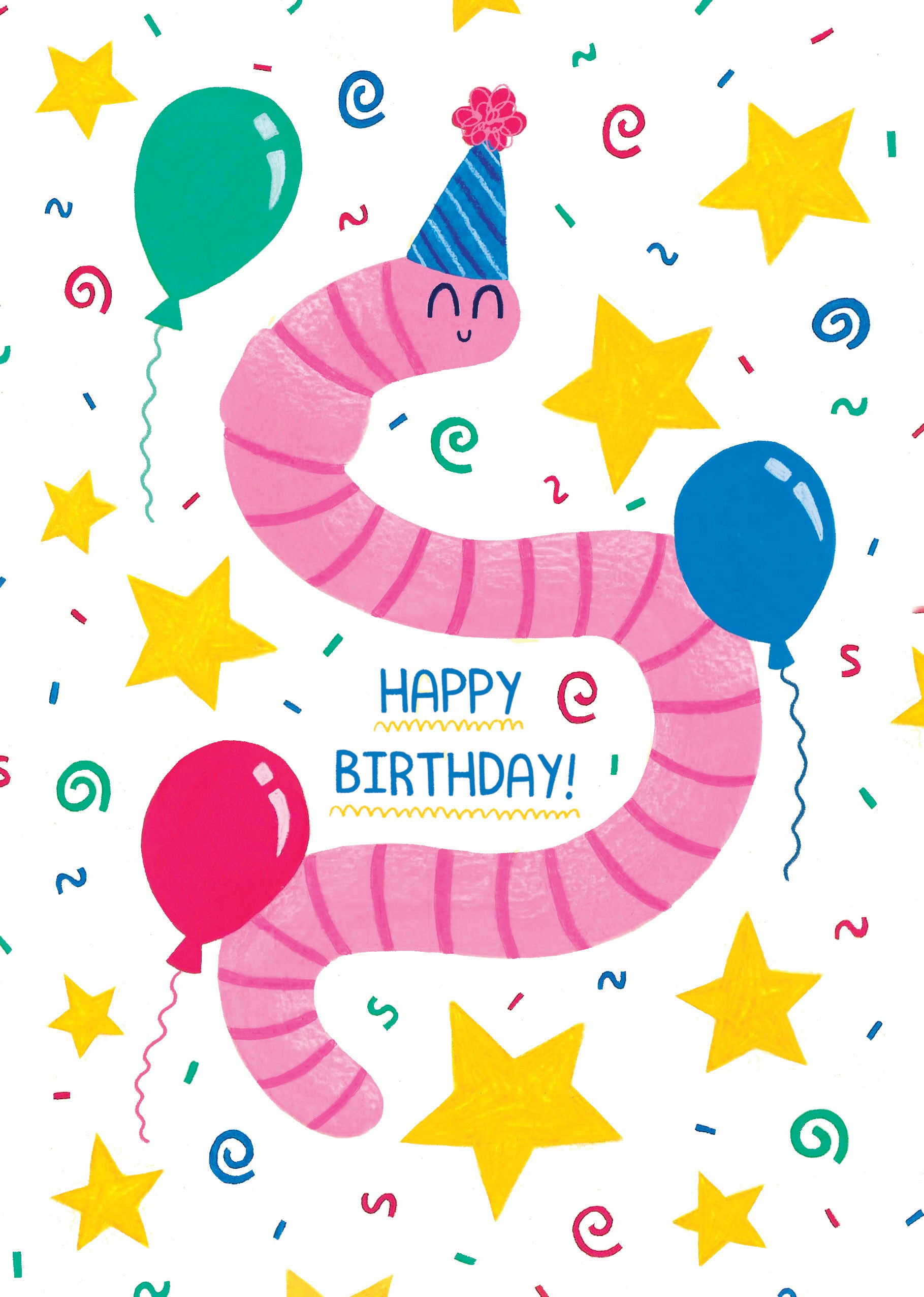 Worm Birthday Card