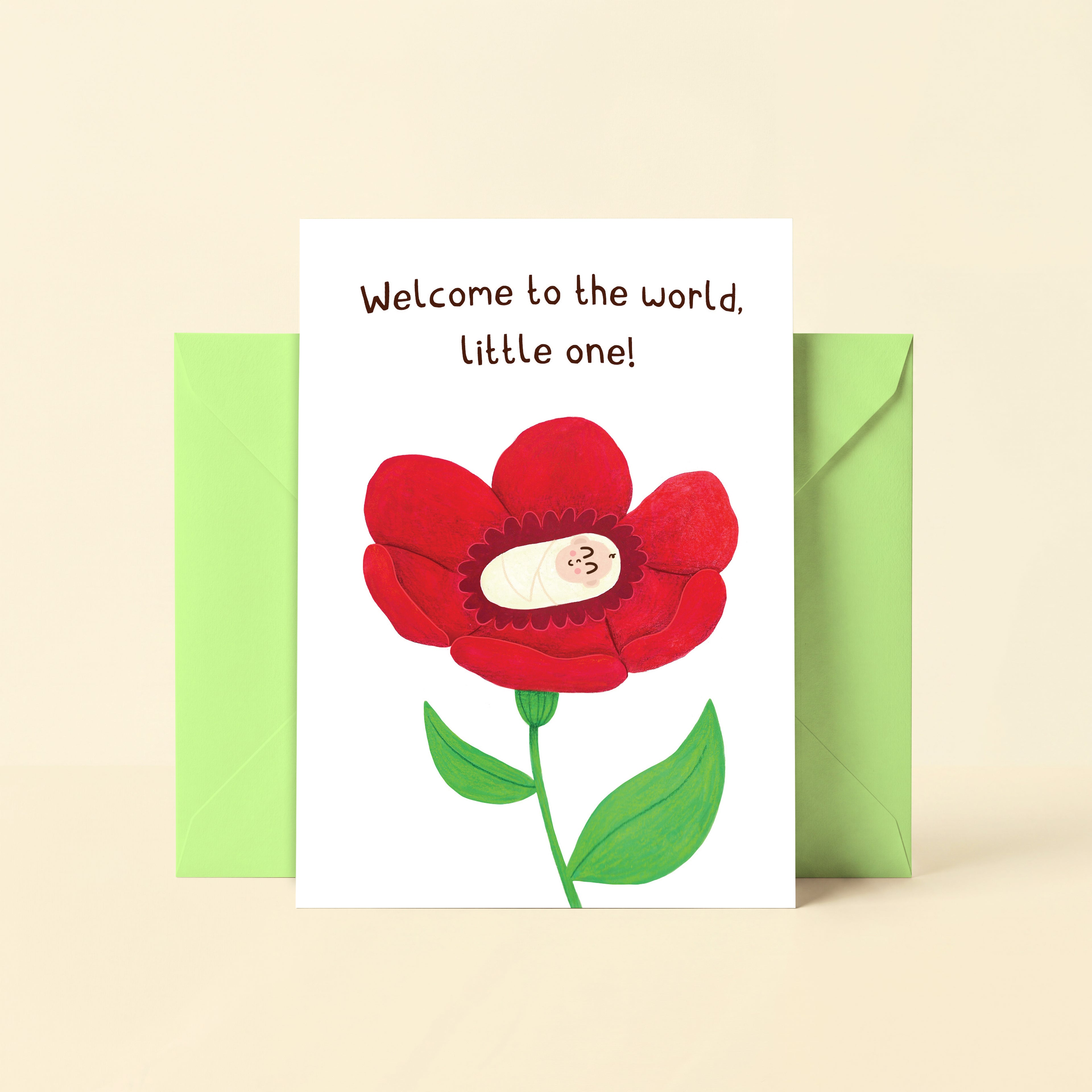 New Baby Card - Welcome To The World, Little One!