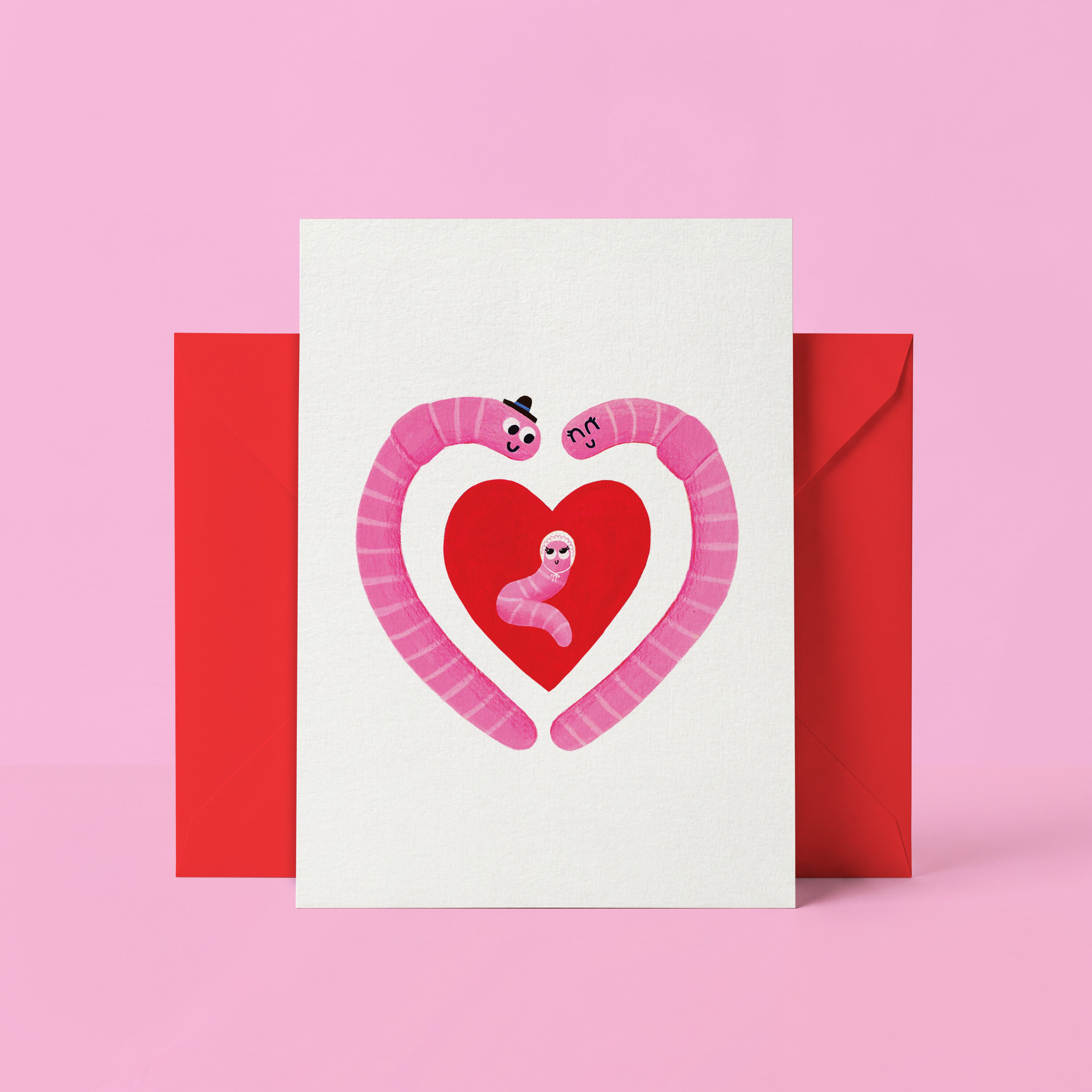 New Arrival Baby Worm Card Gender Neutral