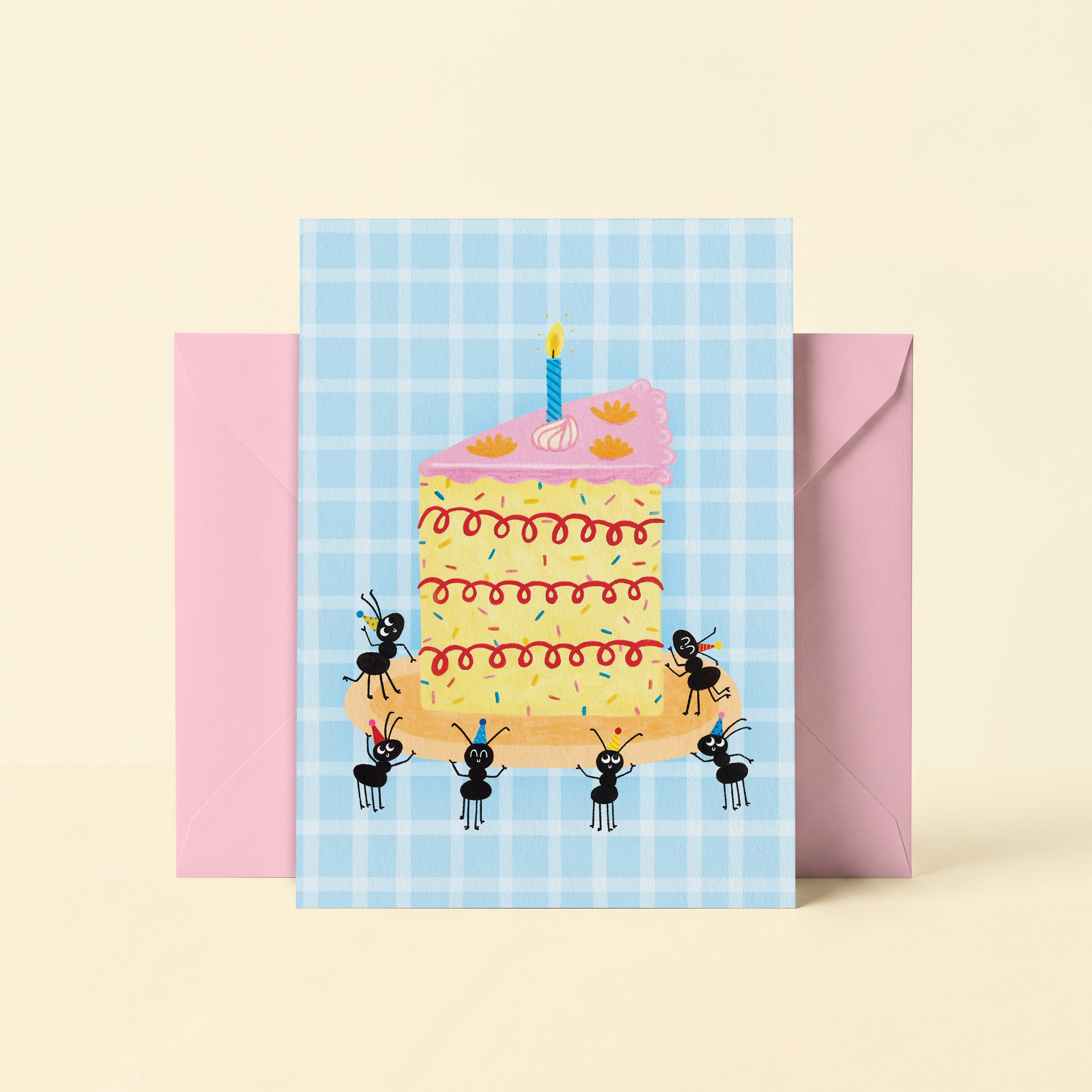 Birthday Card - Ants And Cake