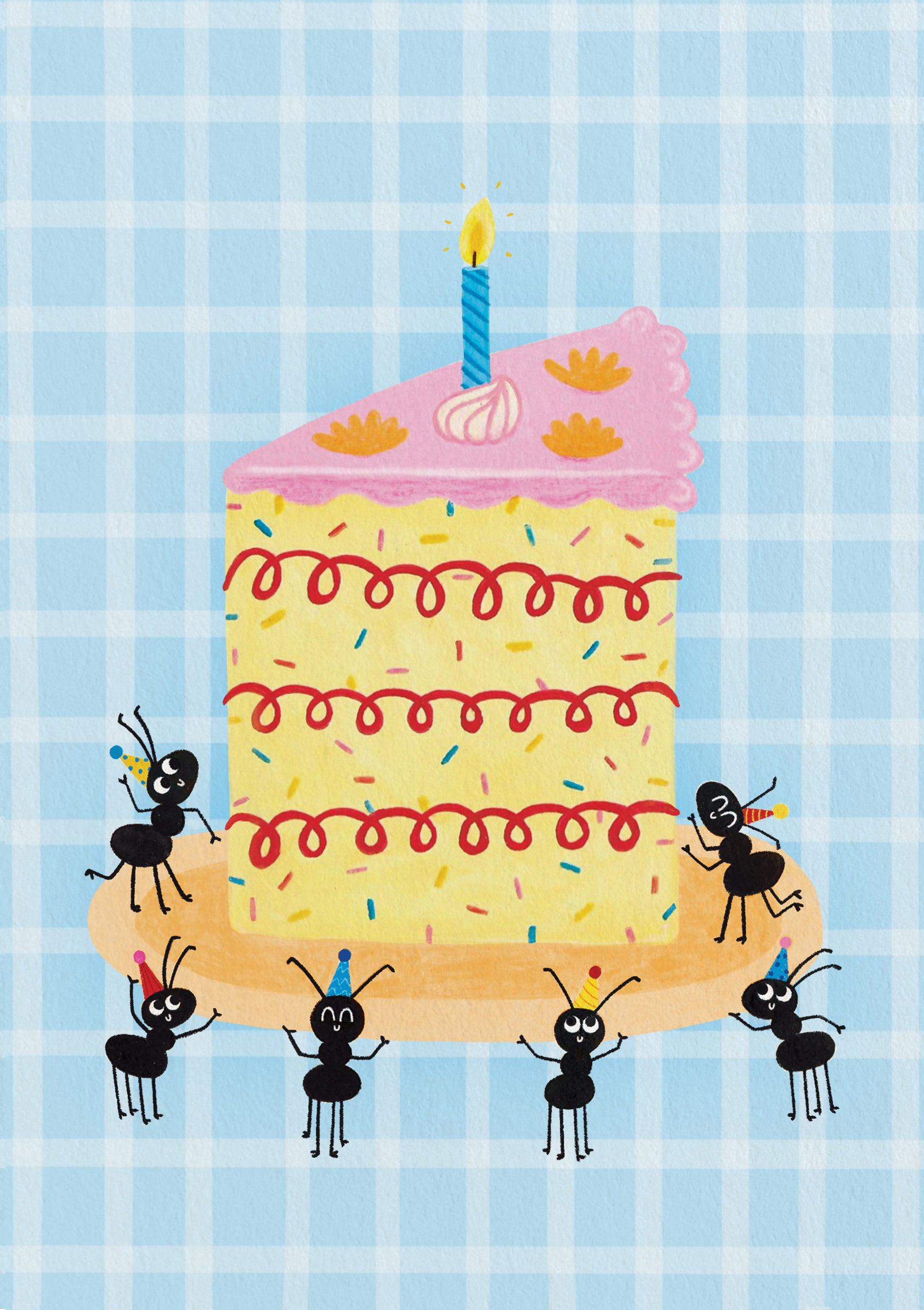 Birthday Card - Ants And Cake