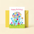 Happy Birthday Card - Watering Can Party