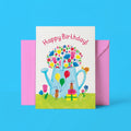 Happy Birthday Card - Watering Can Party