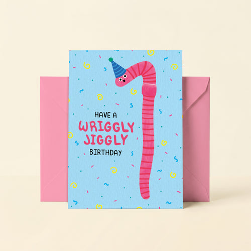 Age Birthday Card (1-8) - Have A Wriggly Jiggly Birthday