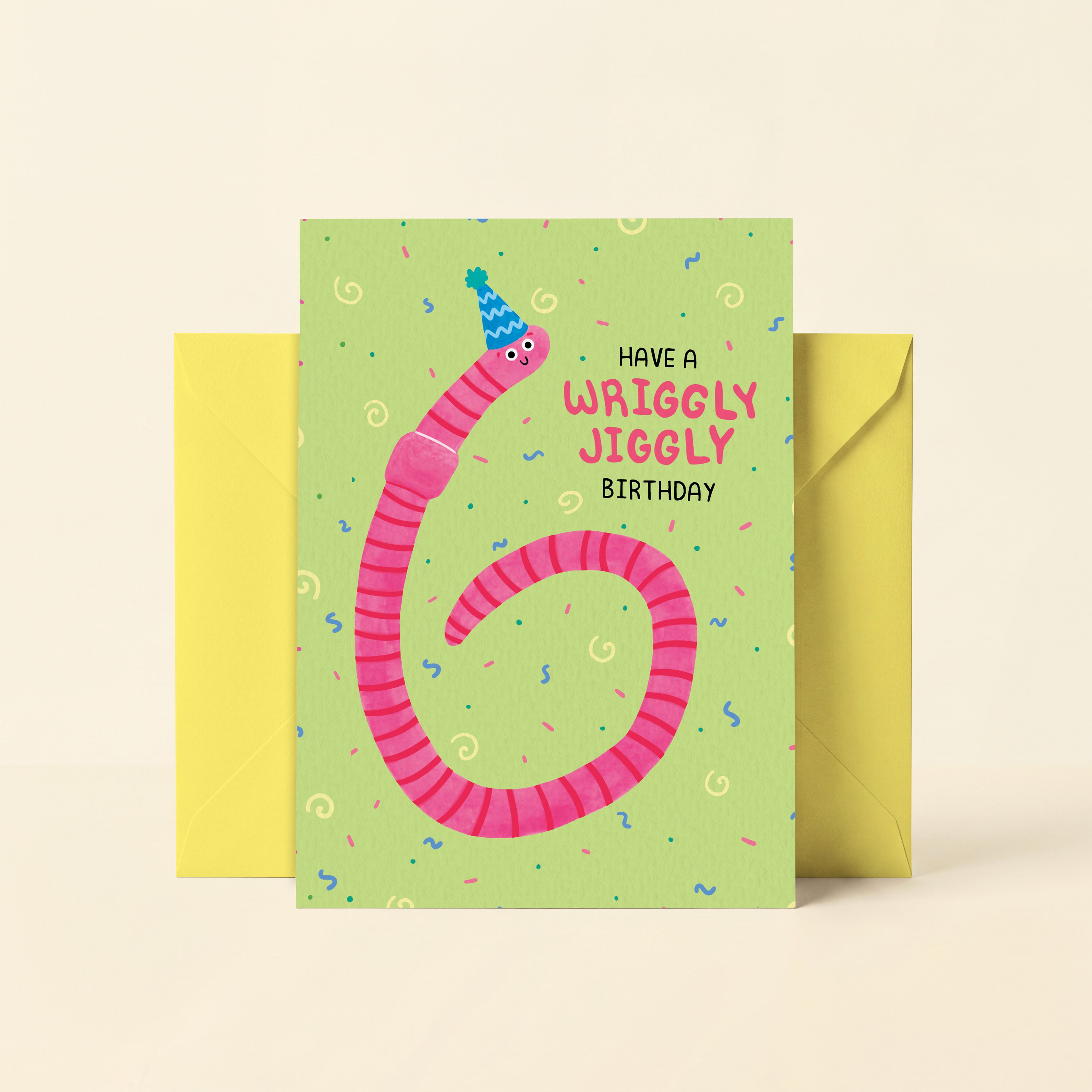 Age Birthday Card (1-8) - Have A Wriggly Jiggly Birthday