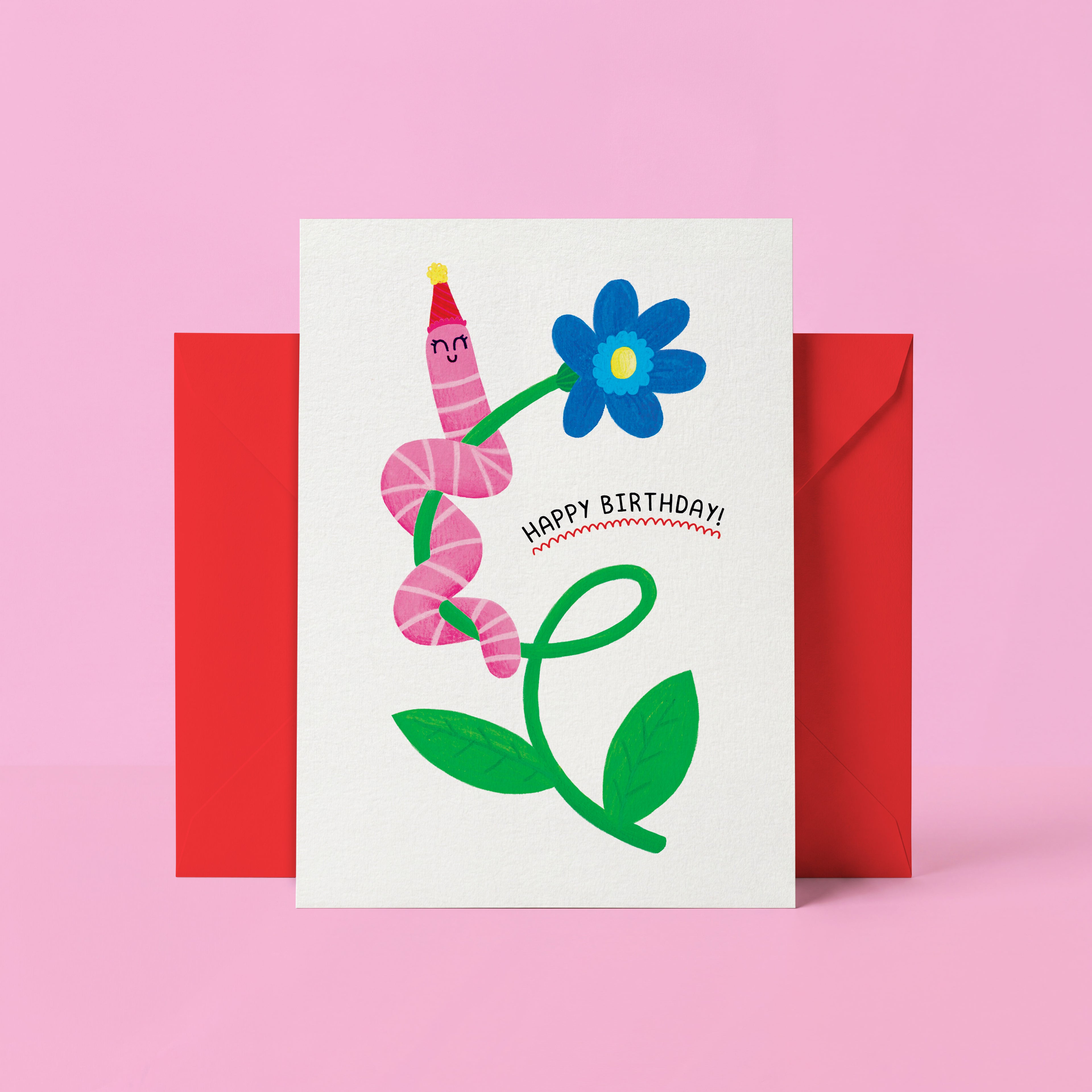 Worm Birthday Card