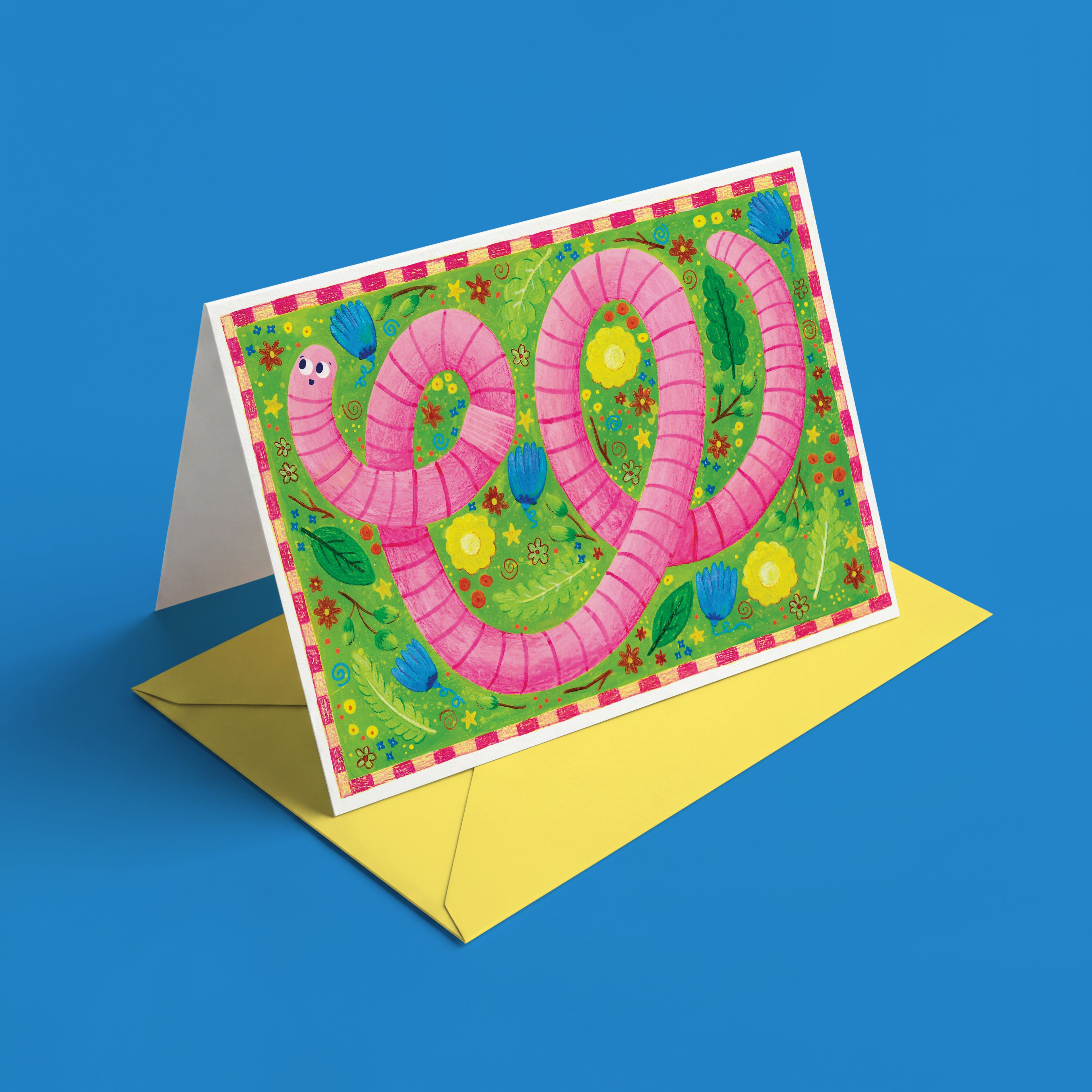 Garden Worm Greetings Card