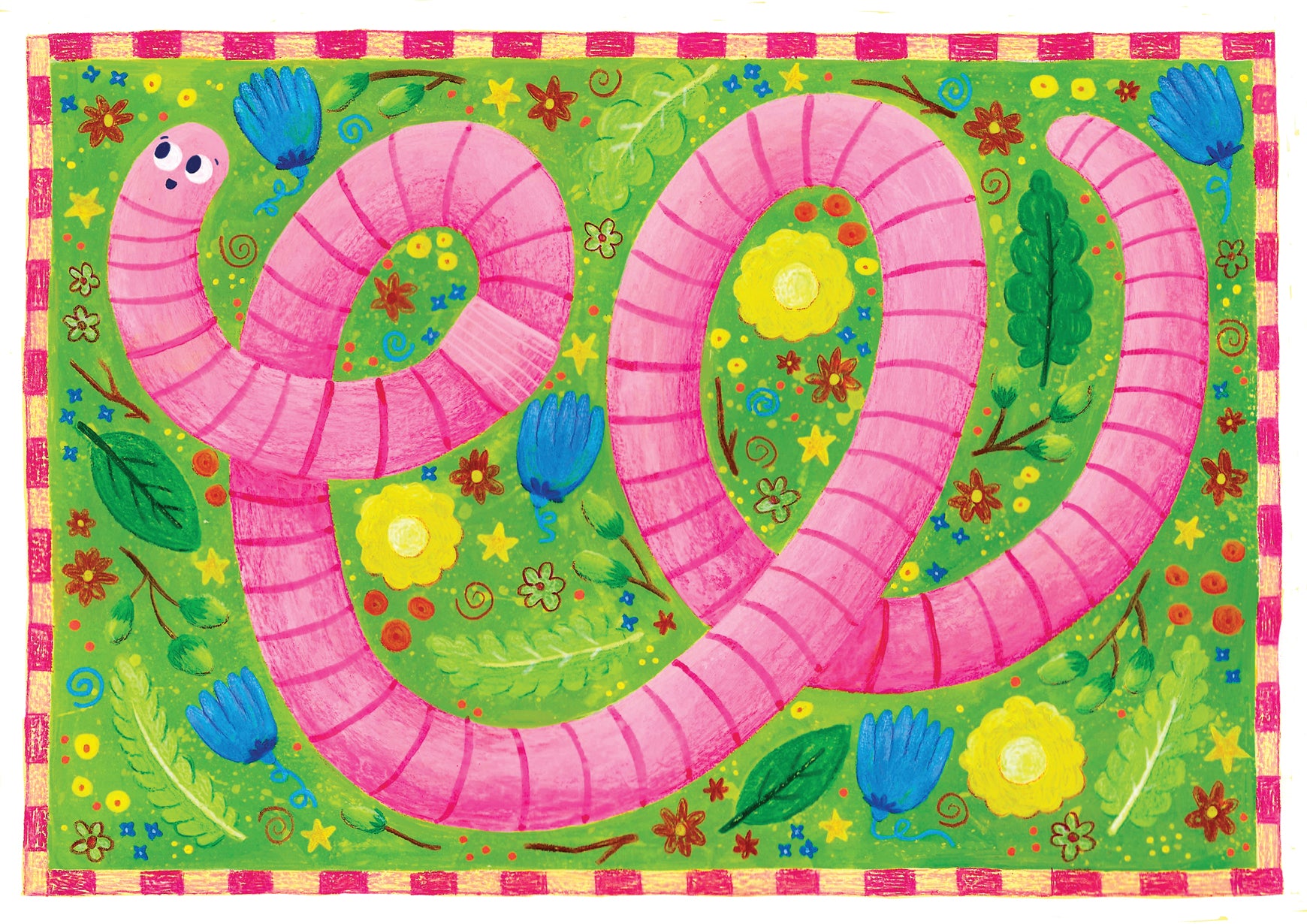 Garden Worm Greetings Card