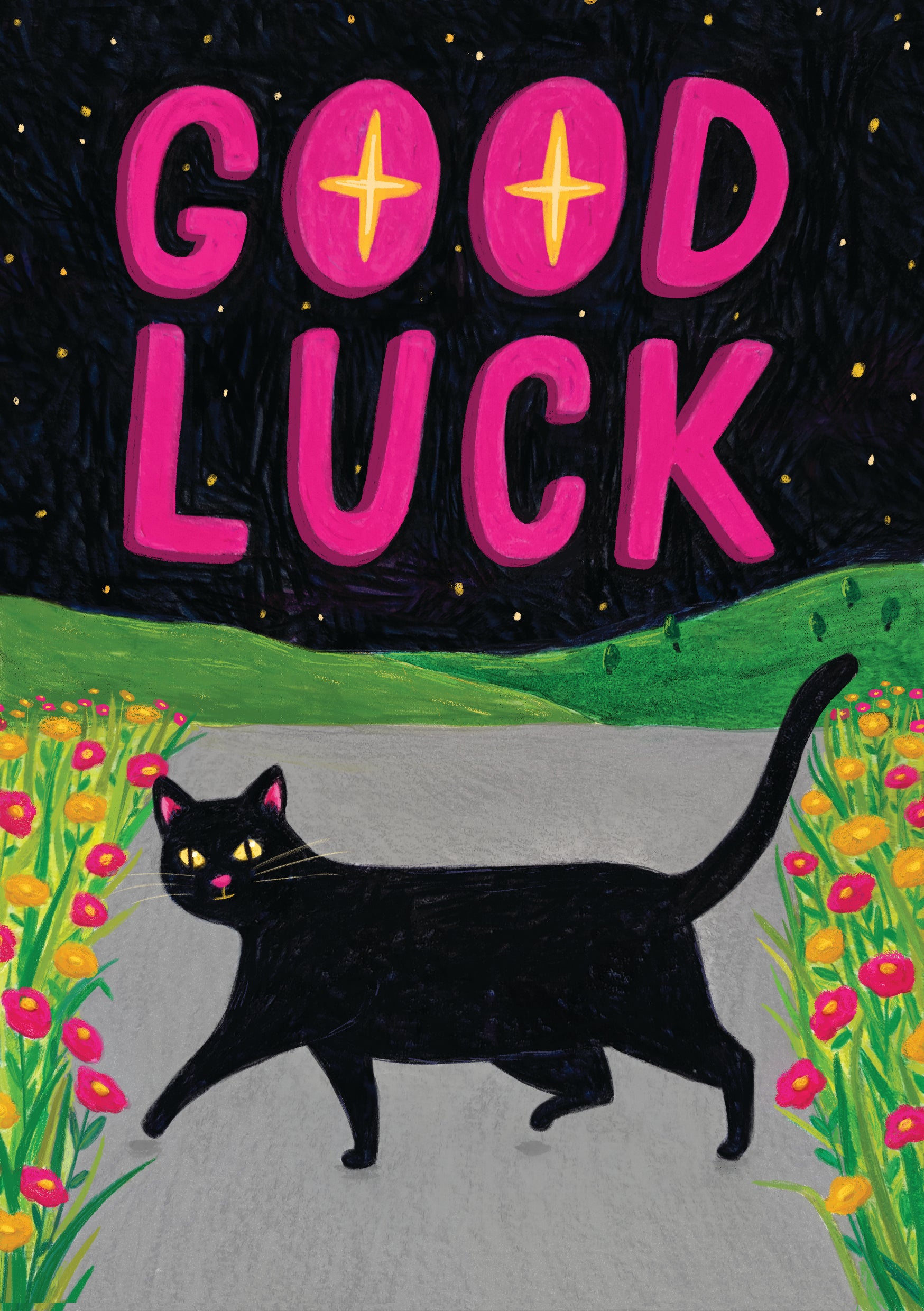 Good Luck Black Cat Card