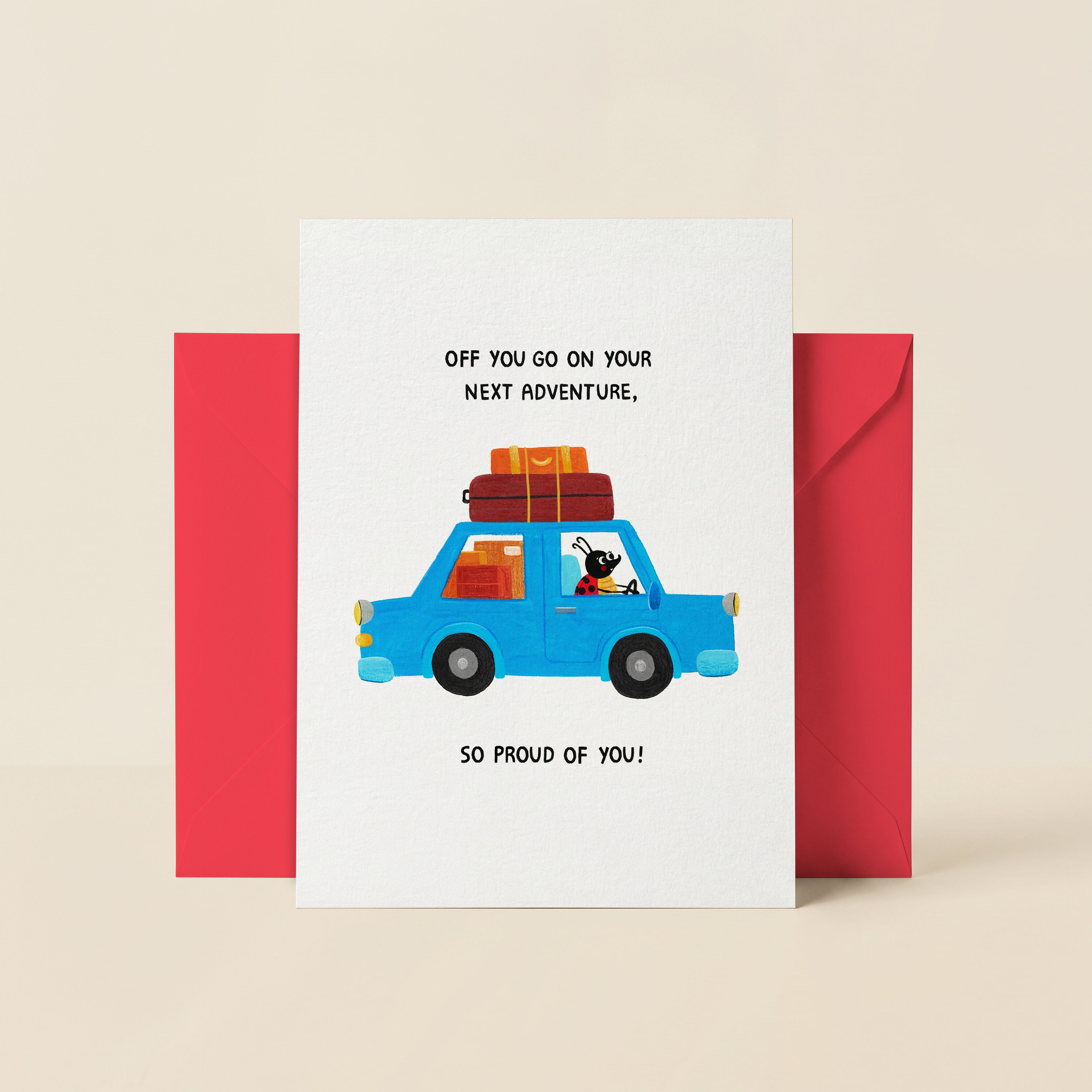 Ladybird Card For Good Luck, New Adventure Or New Home Occassions
