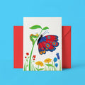Caterpillar And Butterfly Card