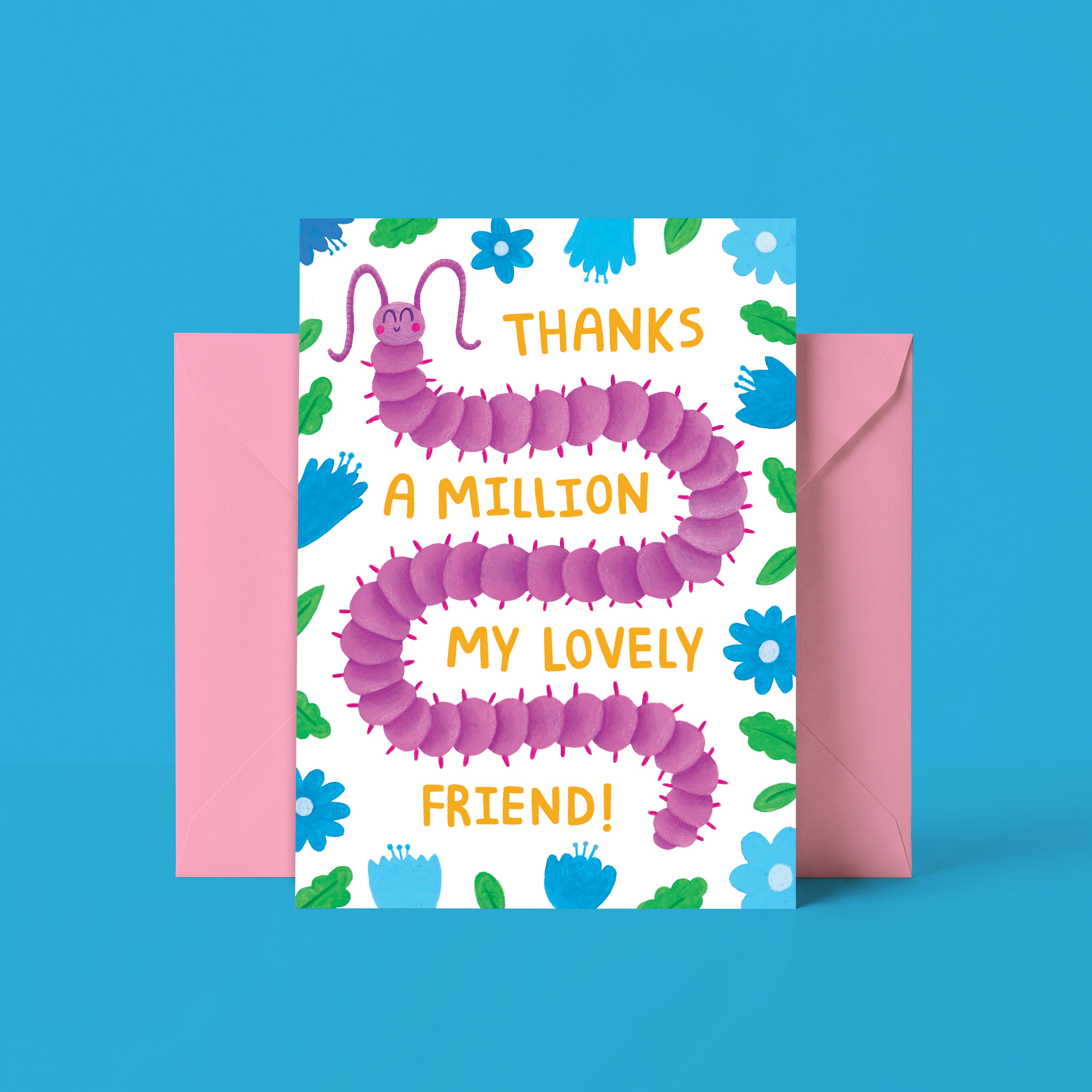 Floral Thank You Card - Thanks A Million My Lovely Friend