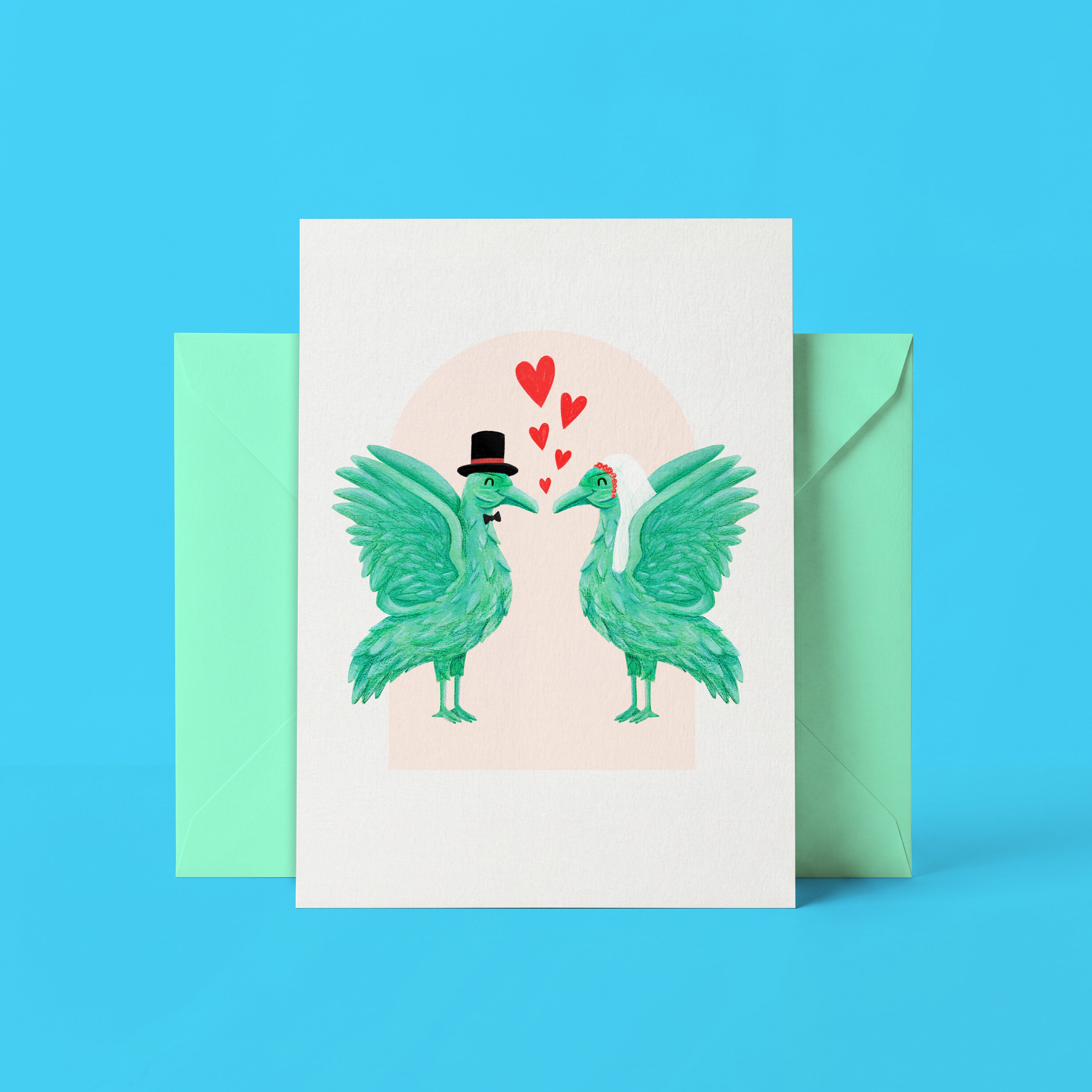 Liverbird Wedding Card for Liverpool Couples