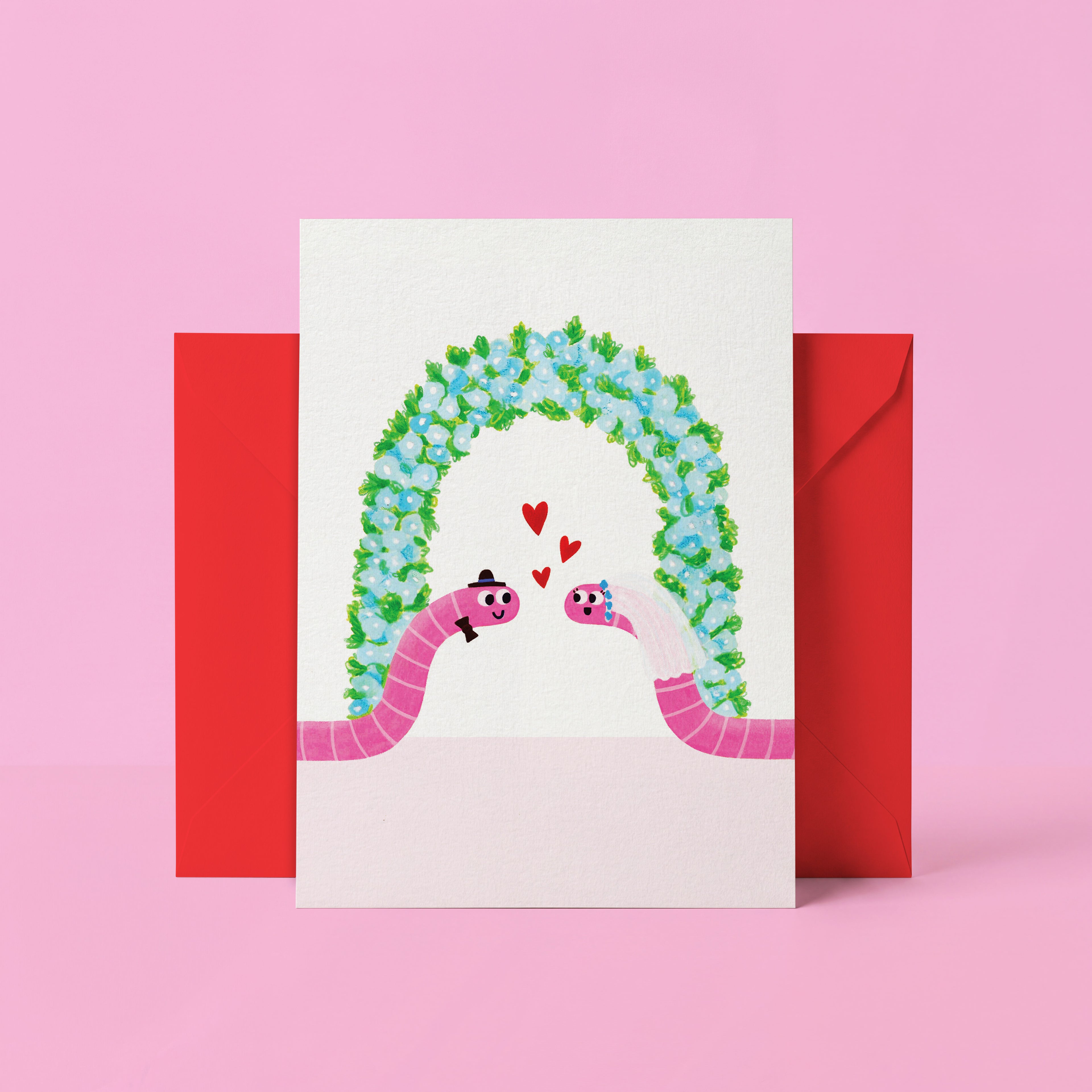 Worm Wedding Greetings Card For Wedding Congratulations
