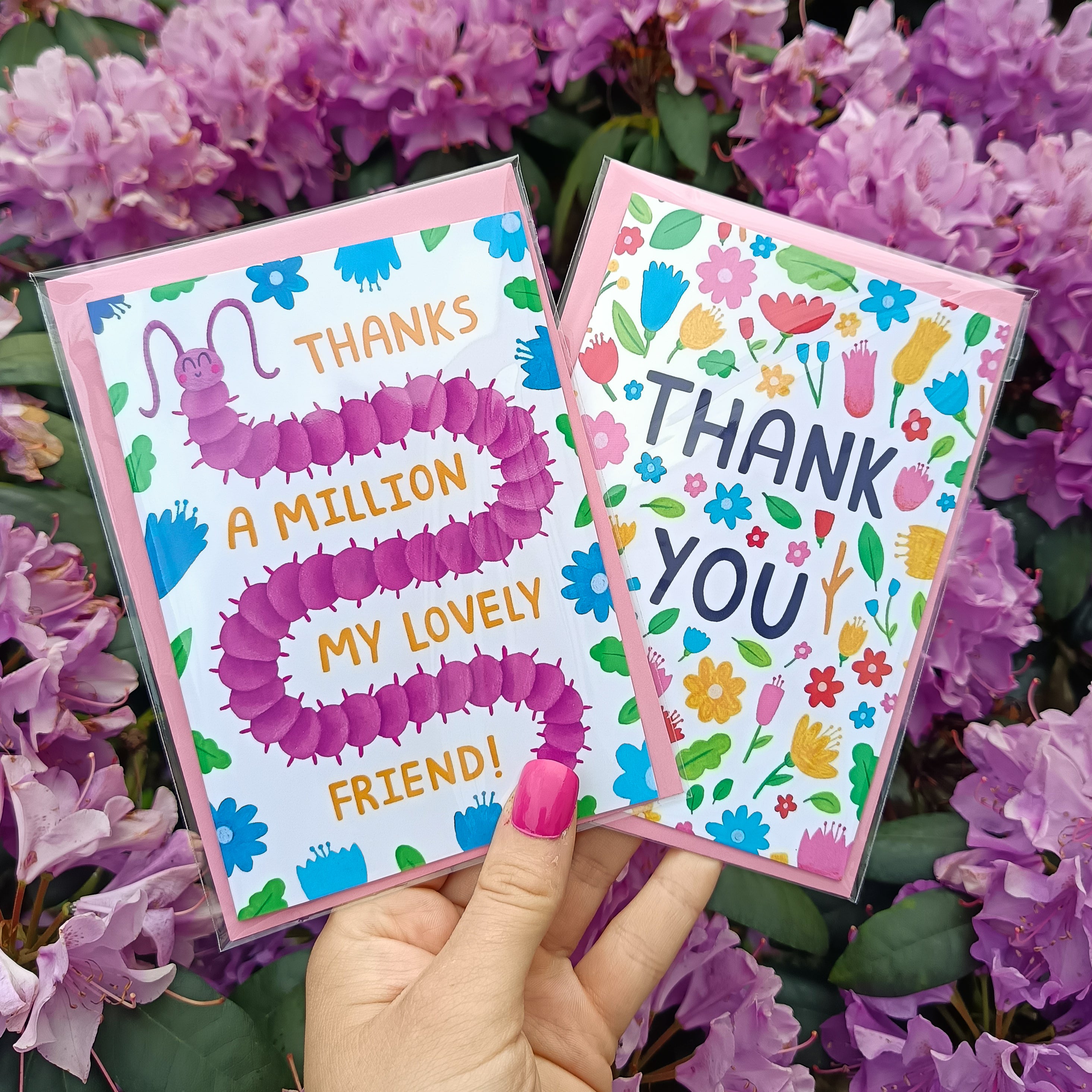 Floral Thank You Card - Thanks A Million My Lovely Friend