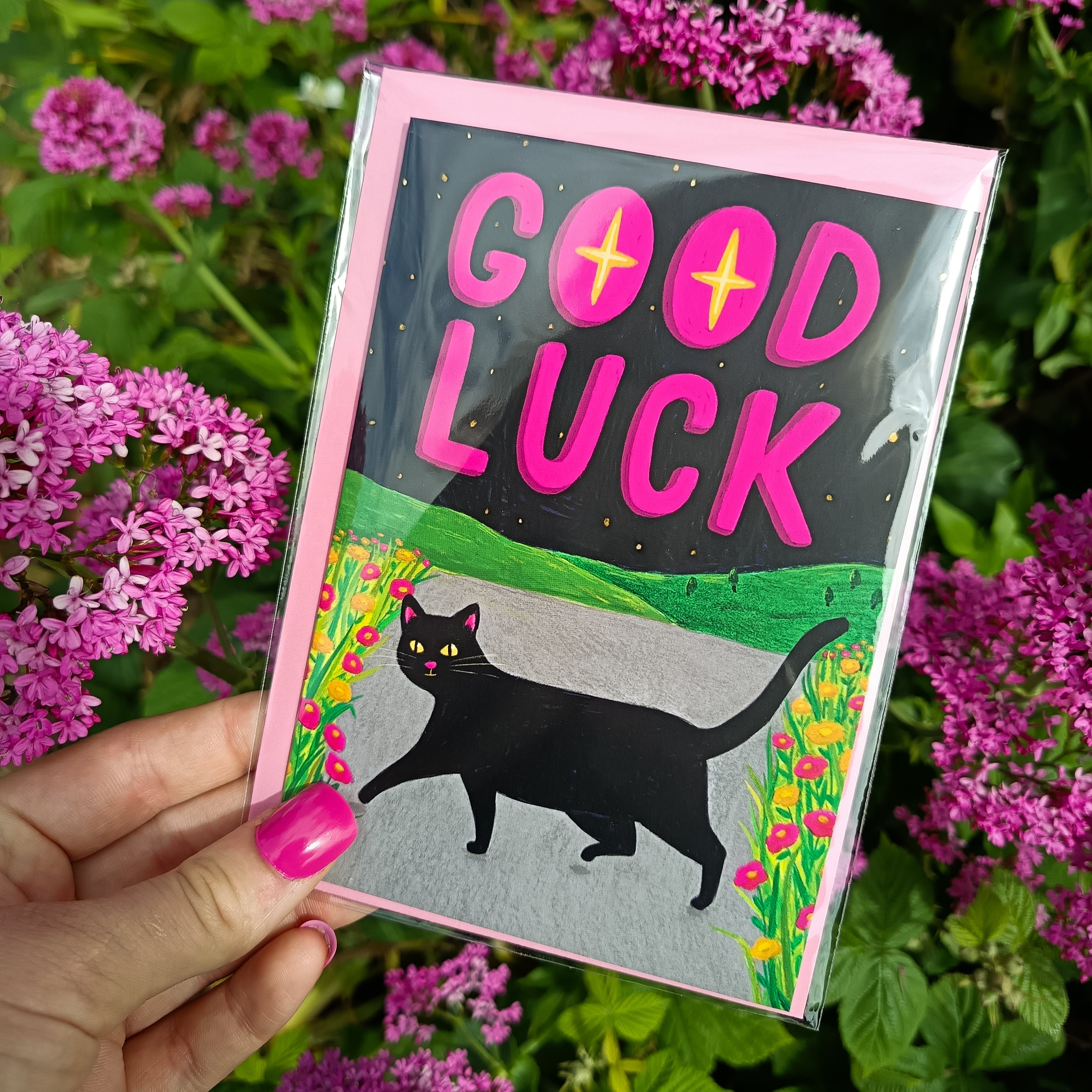Good Luck Black Cat Card