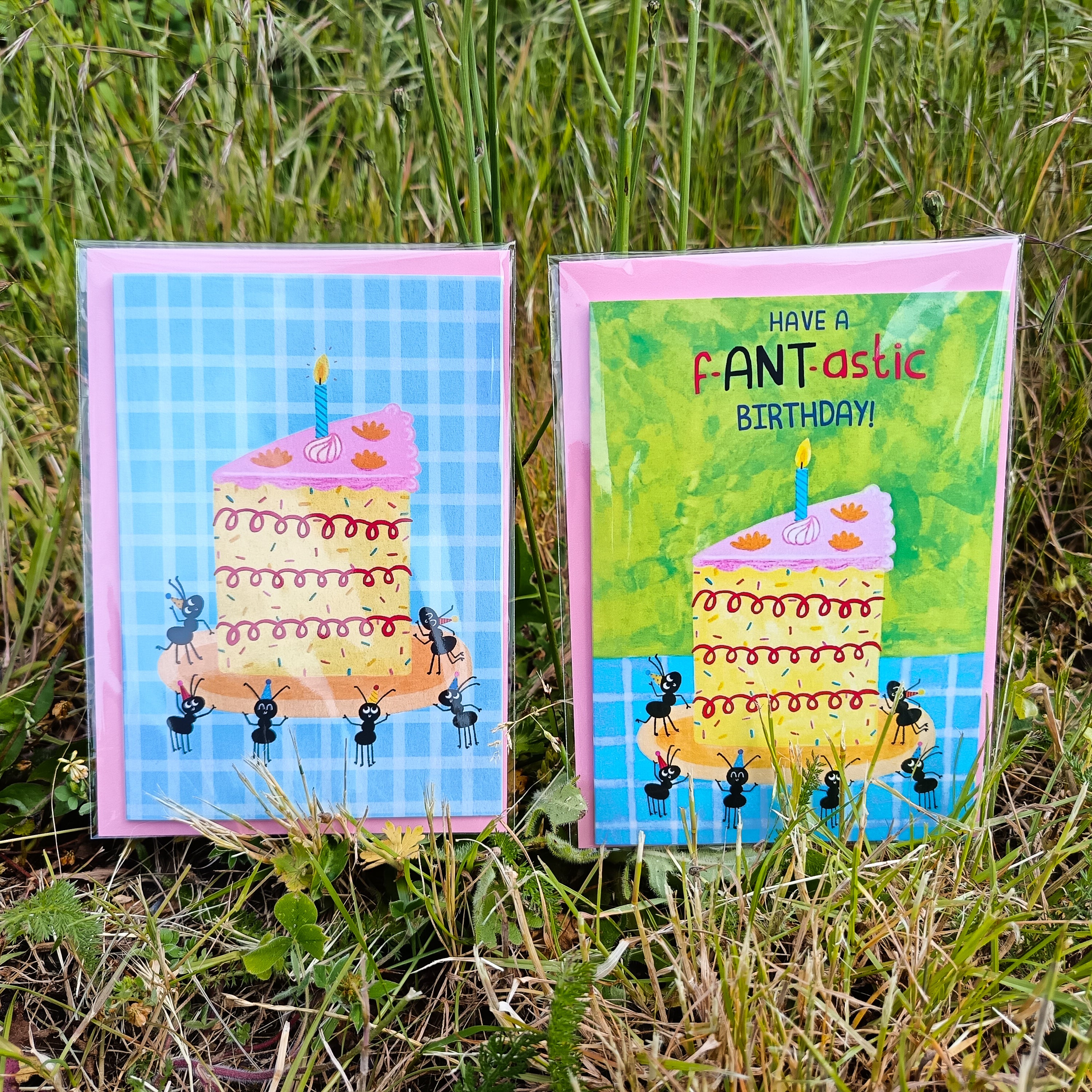 Birthday Card - Ants And Cake