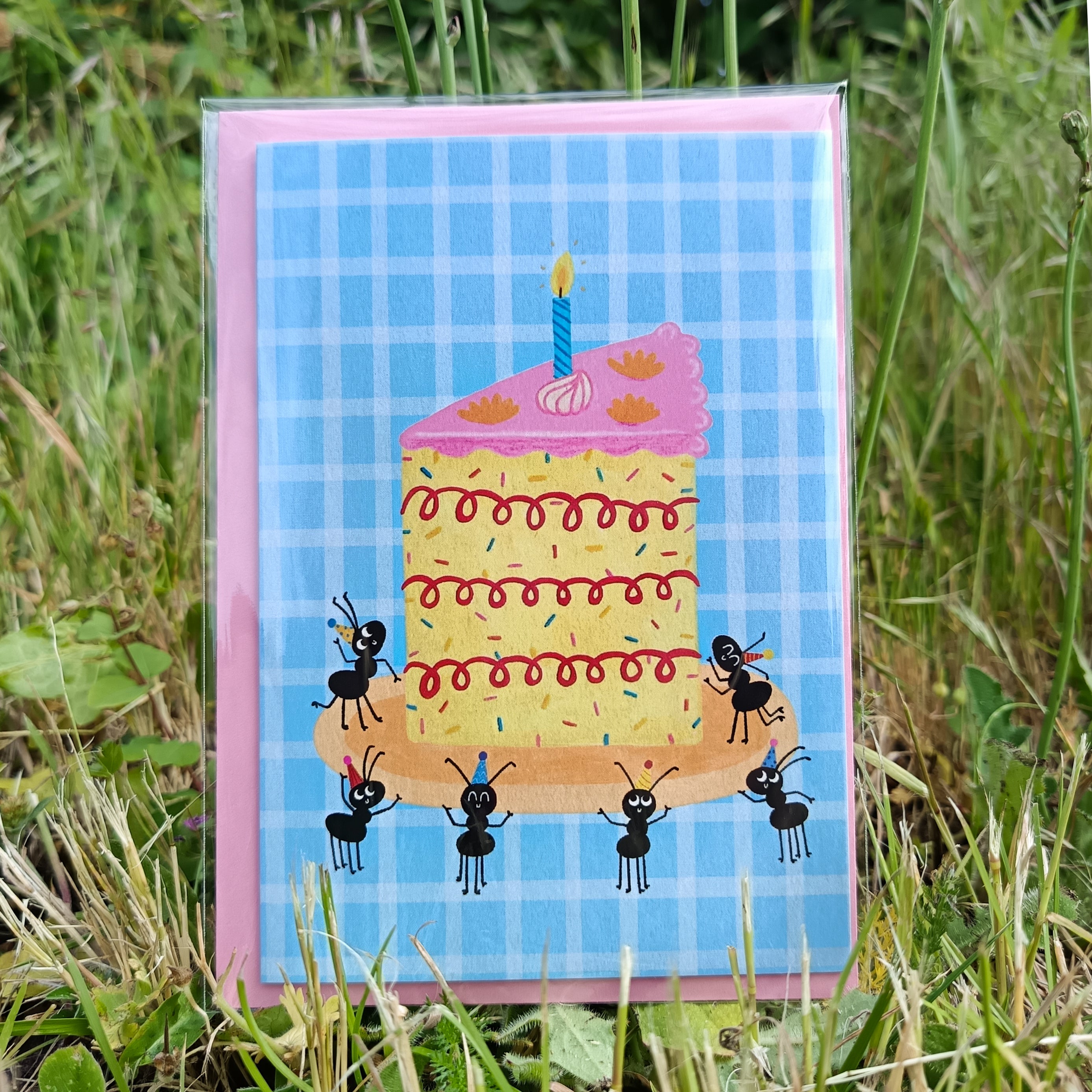 Birthday Card - Ants And Cake