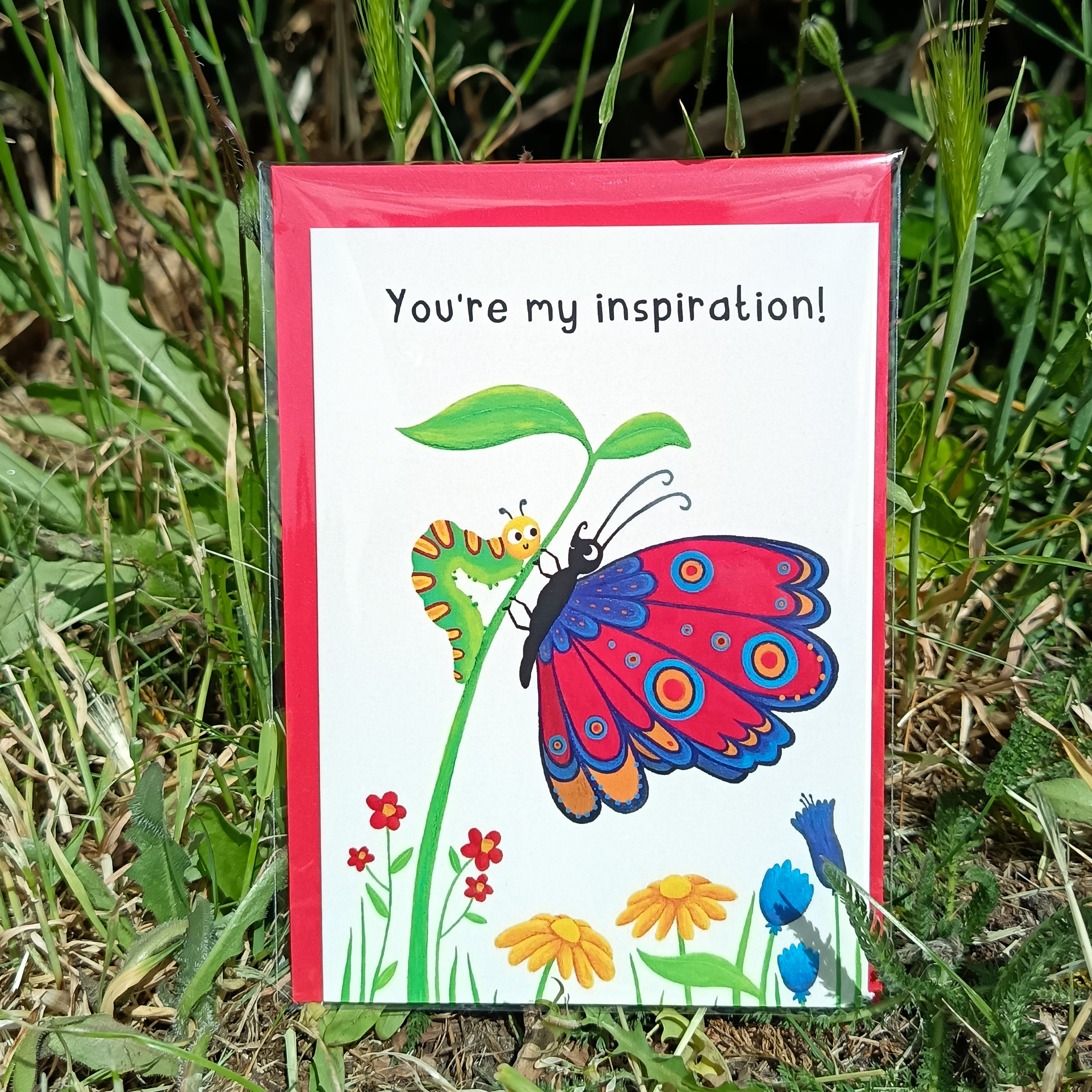 Caterpillar And Butterfly Card - You're My Inspiration