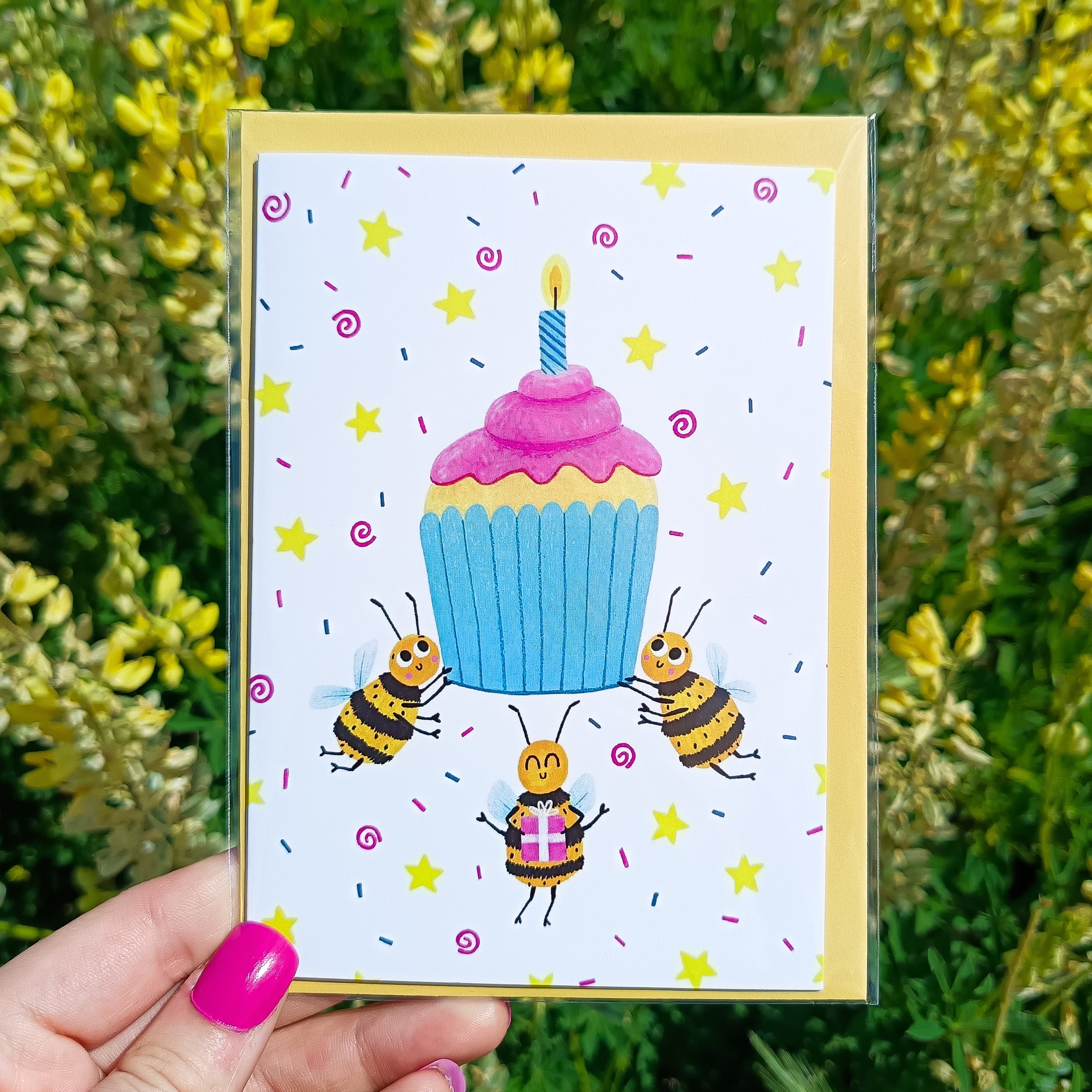 Bumble Bees Happy Birthday Card