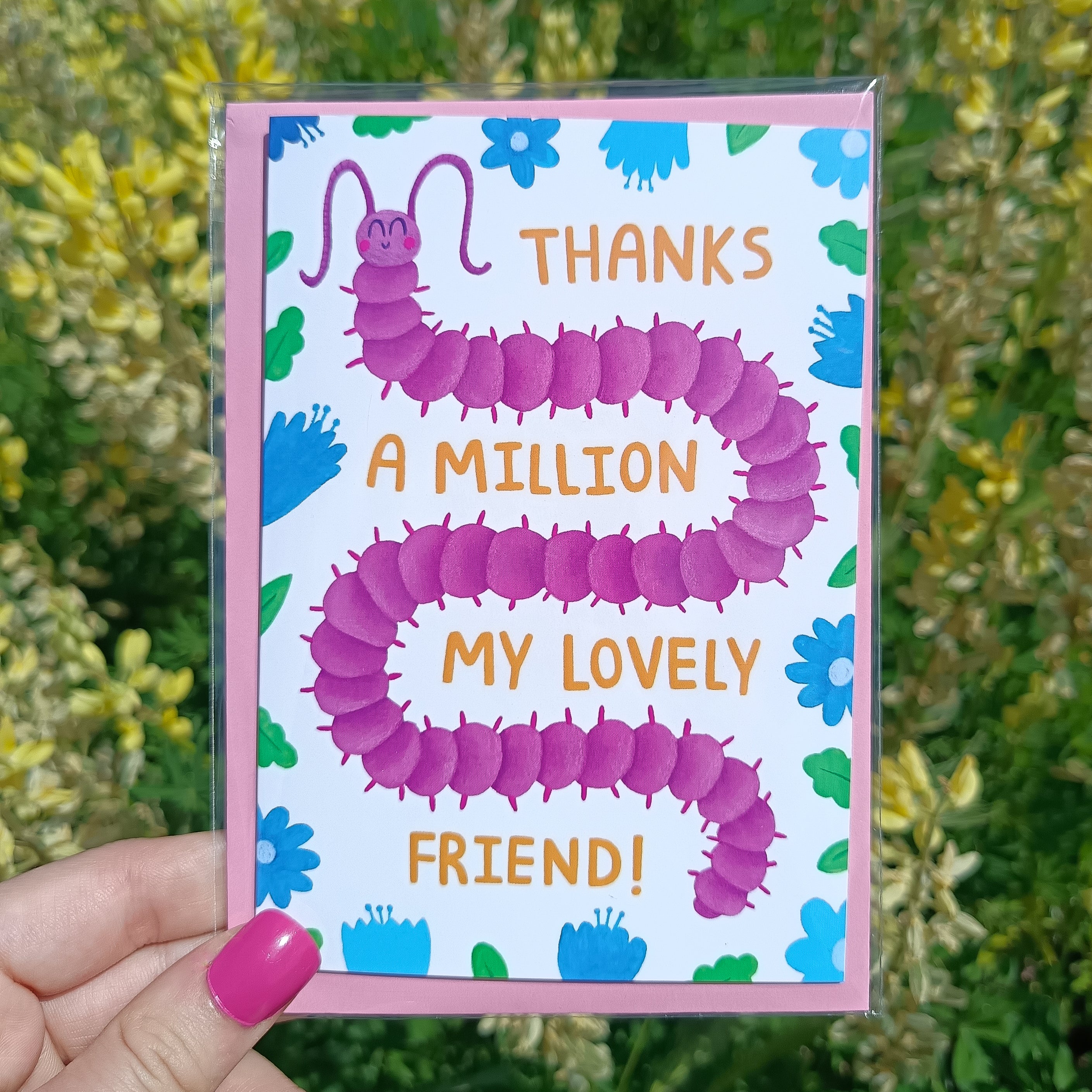 Floral Thank You Card - Thanks A Million My Lovely Friend